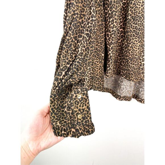 NWT Scotch & Soda Leopard V-neck Button-down Blouse - Picture 7 of 15